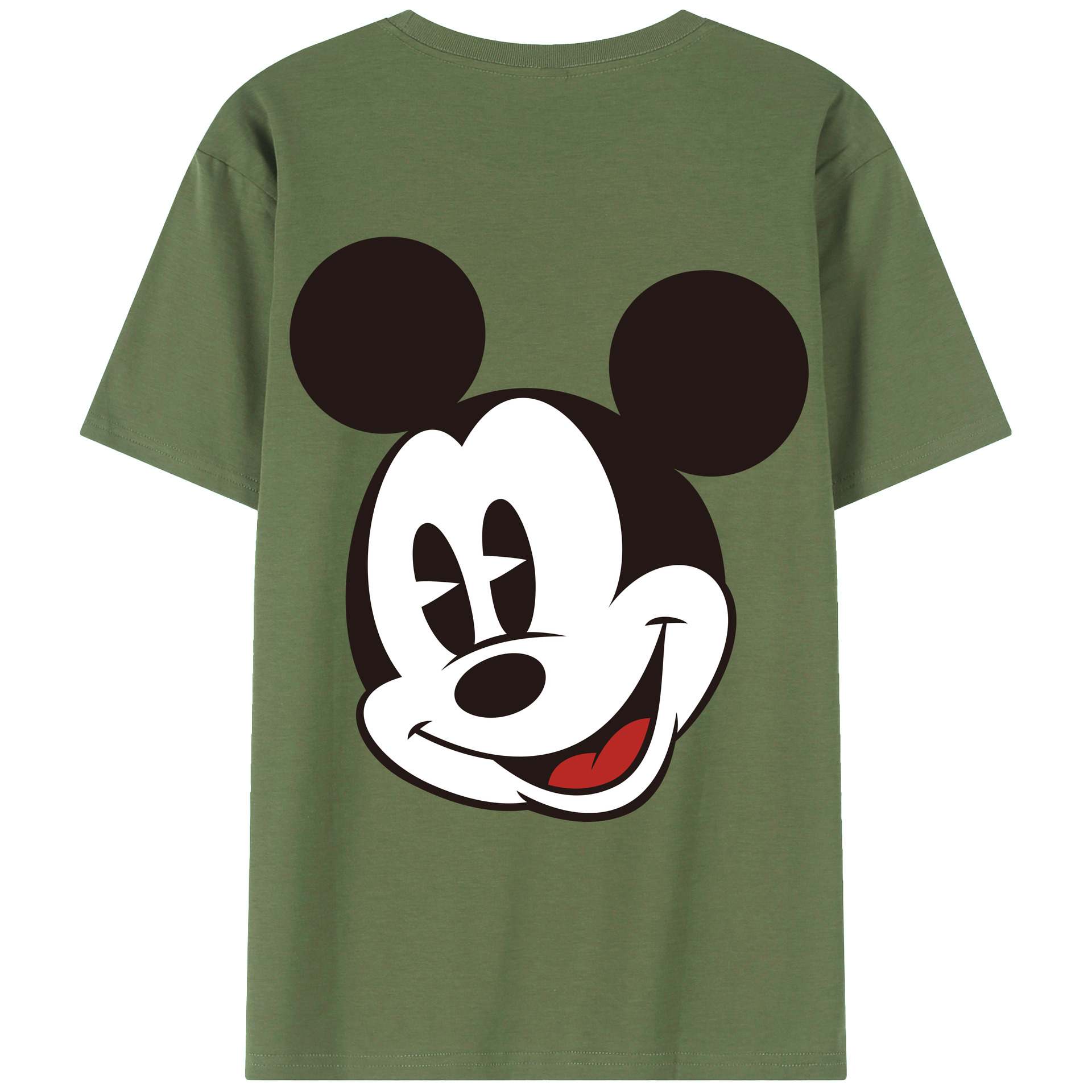 ミッキーマウス Mickey Mouse 綿100％ メンズ半袖Tシャツ（バックプリント） 通気性